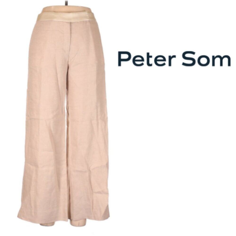 PETER SOM design wide leg linen pants size 12 NEW!
